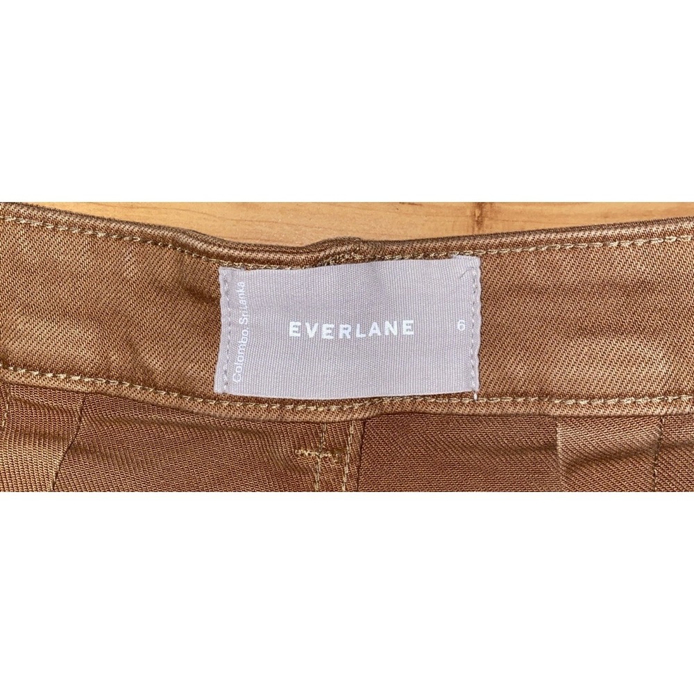 Everlane The Utility Shorts Womens 6 Brown Canvas Cotton Stretch Mid Rise Casual - Picture 3 of 9